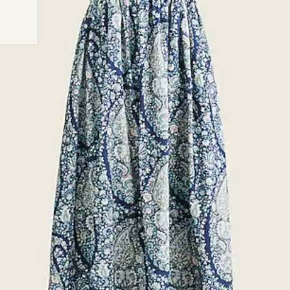 Gathered cotton-poplin dress in oversized paisley - Picture 3 of 3